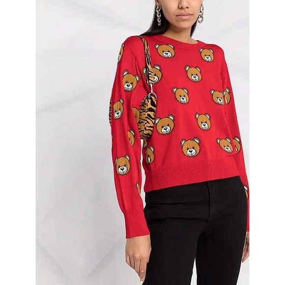 Mochino Couture x Jeremy Scott Teddy Bear Policeman Intarsia Jumper Knit… - Picture 7 of 14